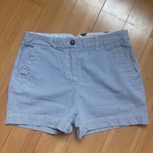 Boden Striped Seersucker Shorts Blue Size 4 Coastal Resort Preppy